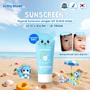 Kitty Mom Physical Sunscreen Anak & Bayi | Face Cream SPF 20 | Daily Kids Skin Protection Tabir Surya Pelindung Wajah | Sunblock Baby Teen Skincare 6 Bulan-18 Tahun