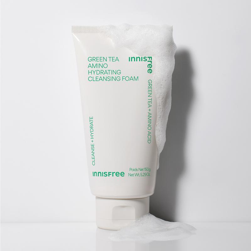 Innisfree Green Tea Amino Hydrating  Cleansing Foam 150g / Sabun Pembersih Wajah untuk Kulit Kering 6