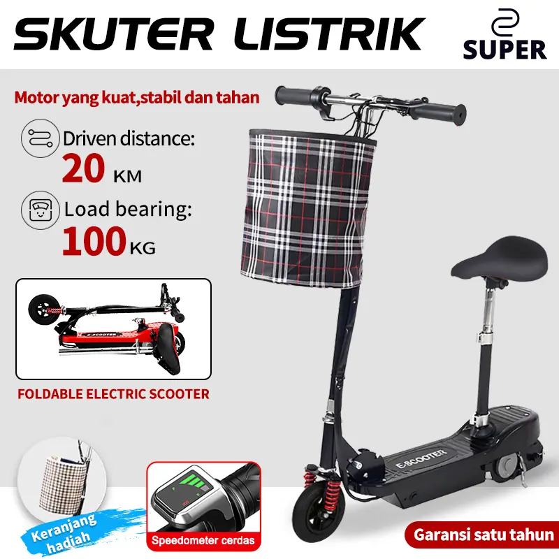 Sepeda Lipat Listrik Awet 25km Sepeda Listrik Dewasa 10 Inchi Scooter Listrik Murah