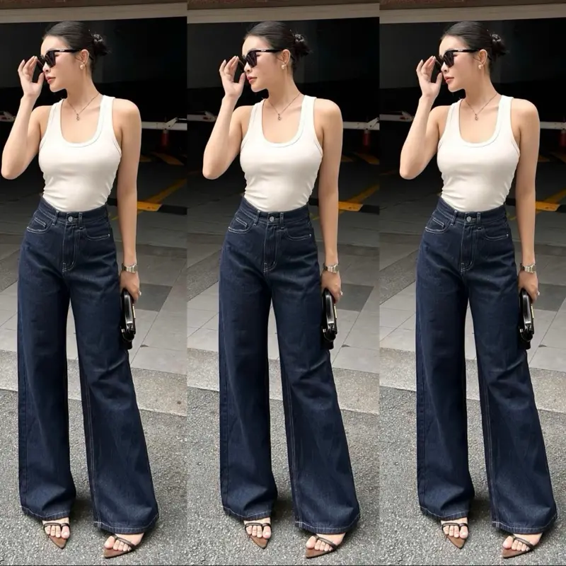 HAP (S-2XL) Quần Jeans suông  màu xanh than chât jeans mềm  P3515 có 2 chiều dài 95cm và 103cm | BigBuy360 - bigbuy360.vn