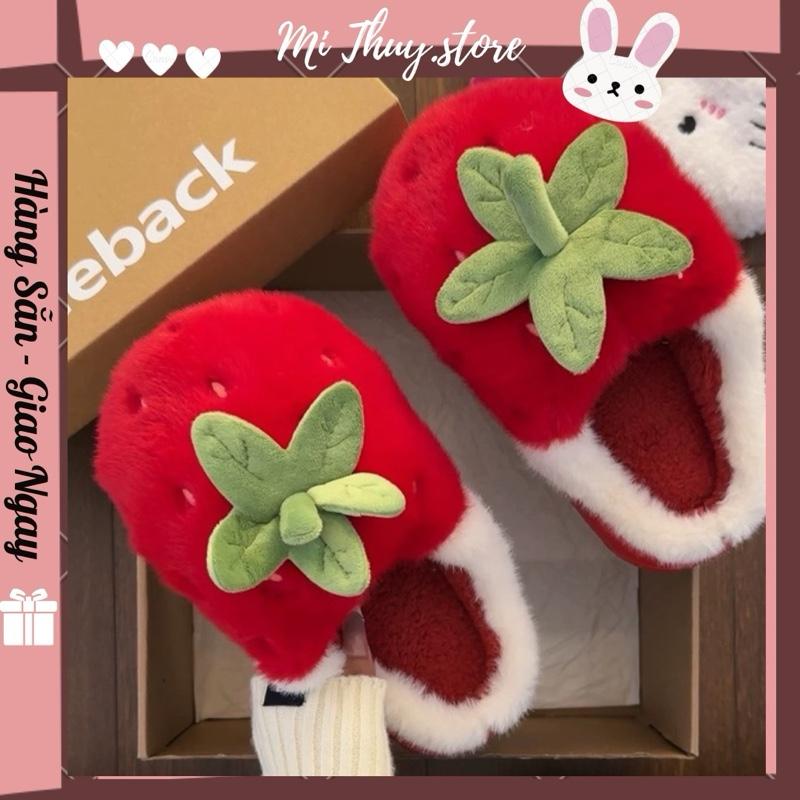  Mi Thuy Store Dép bông hot trend 2025  dép bông dễ thương cute ,DÉP BÔNG DÂU TÂY 