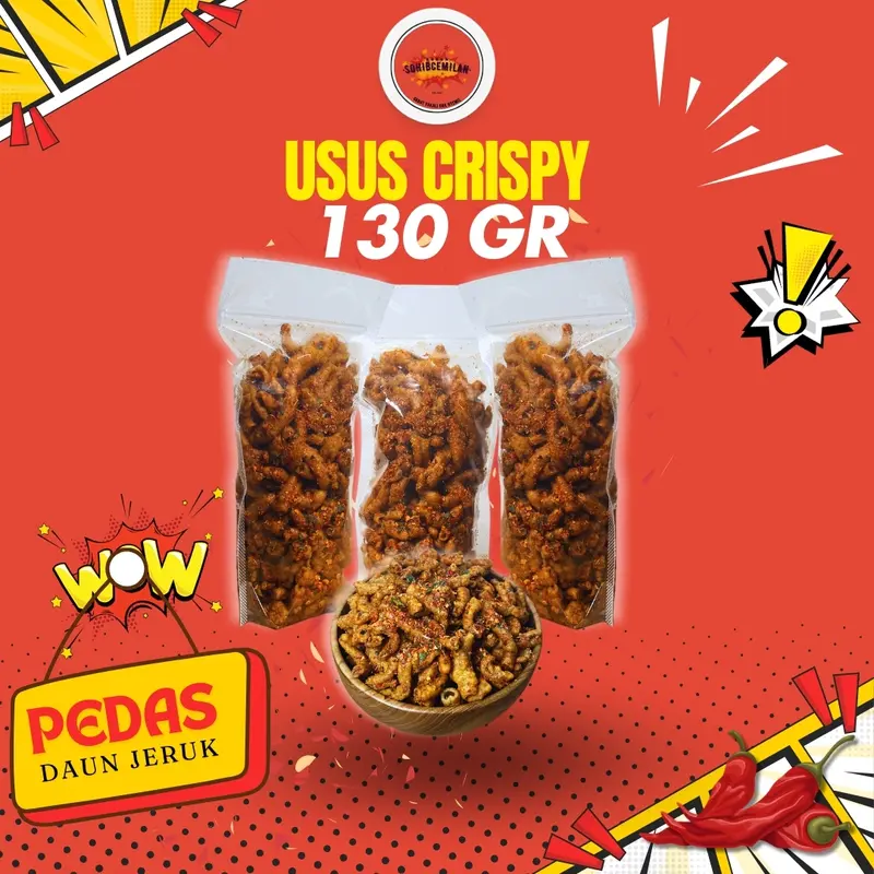 130gr - USUS CRISPY PEDAS DAUN JERUK GORENG ASIN 0