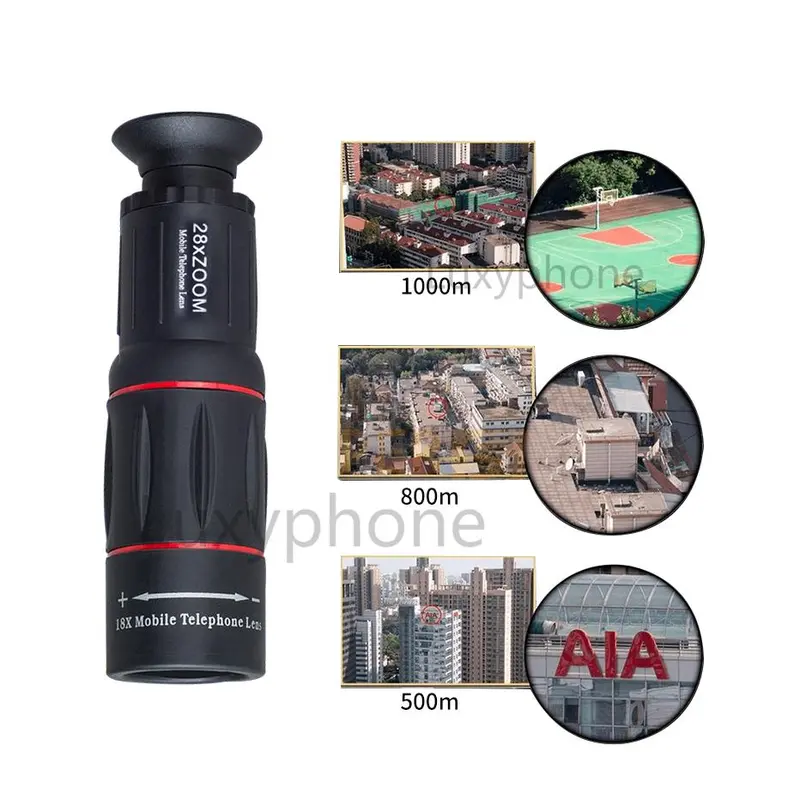 (In Stock)Luxyphone lensa apexel 28x zoom lensa kamera apexel 18x25 hp telezoom lensa tele zoom hp lensa hp lensa kamera pantai Ponsel Hitam 4