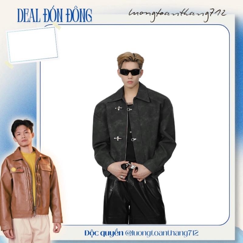    Young x Luongtoanthang712   Deal Độc Quyền - Áo Khoác Da Phụ Kiện Airplane - Chất Da Loang - Phong Cách Hàn Quốc 