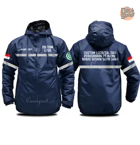 Caresport Jaket Pria Scotlight Full Tangan CUSTOM Perusahaan PT Instansi Kerja Safety Bendera Desain Sablon DTF Bebas Free Nama Elegan Tahan Angin Tebal 3 Lapisan Semi Waterproof Bahan Parasut Size M L XL XXL