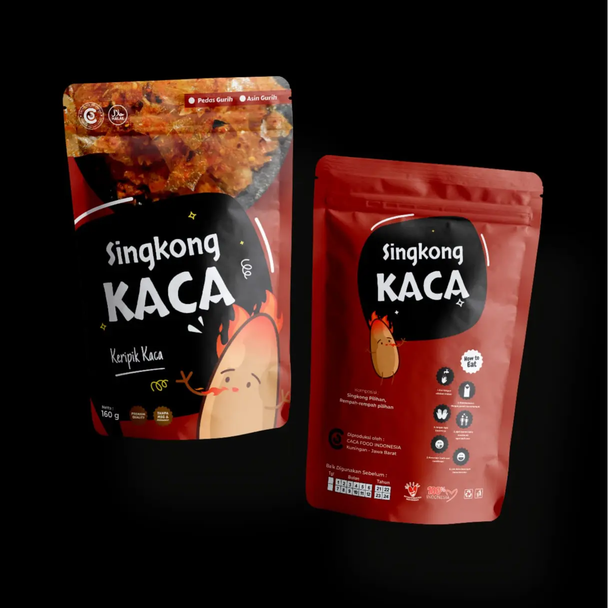 KRIPCA CACAFOOD PEDAS Keripik Singkong Snacks Cemilan