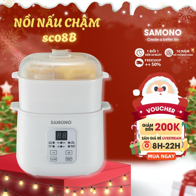   BH 1 Năm  Nồi nấu chậm đa năng 0,8L 200W giúp chín đều thức ăn giữ nguyên dinh dưỡng nồi sứ đạt chuẩn an toàn hẹn giờ 24 tiếng SW-SC08B Nấu Cháo Nấu Cơm nát  Cooker 
