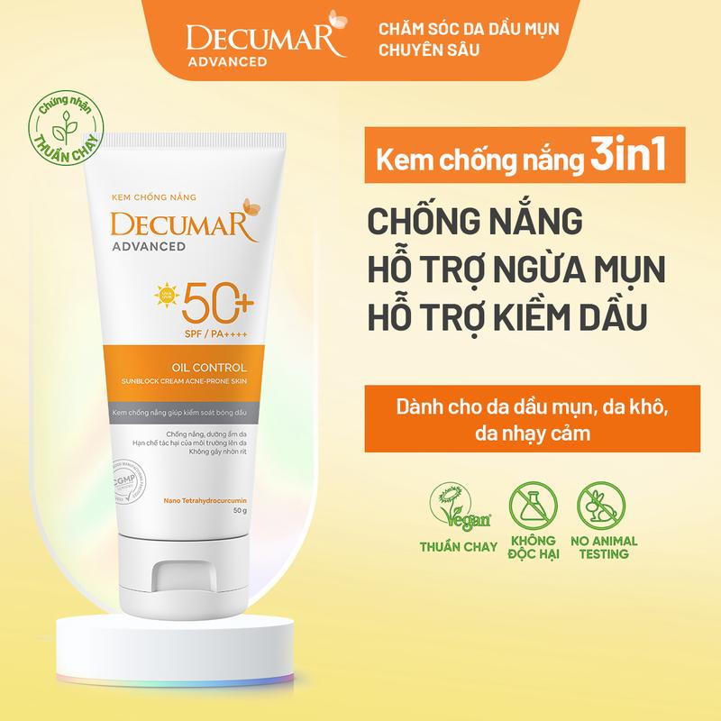 Kem Chống Nắng Hỗ Trợ Ngừa Mụn Kiềm Dầu DECUMAR