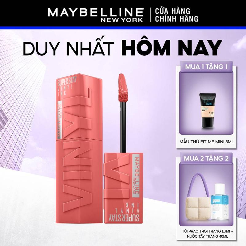 KOL Son Bóng Bền Màu Nhẹ Môi Superstay Vinyl Ink Maybelline New York 4.2ml