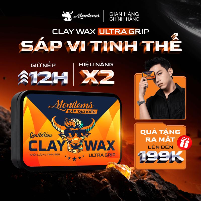 [ĐỘC QUYỀN LIVE] Sáp vuốt tóc nam Menitems Ultra Grip 90g, Sáp vi tinh thể Claywax hiệu năng cao, giữ nếp tóc tự nhiên 12h, hỗ trợ dưỡng tóc -L1