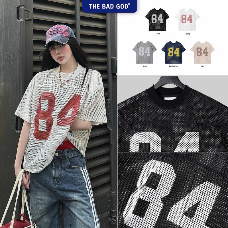 [MUA 2 GIẢM 5%] Áo Thun Cổ Tròn Nam Nữ The Bad God 84 Rising Tee   Chất Liệu Lưới Mesh 3D In Lụa - Menswear