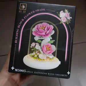 MINGDI Blok Bangunan Bunga DIY Mainan Balok Buket Mainan Edukasi Flower Balok Hadiah Hari Valentine