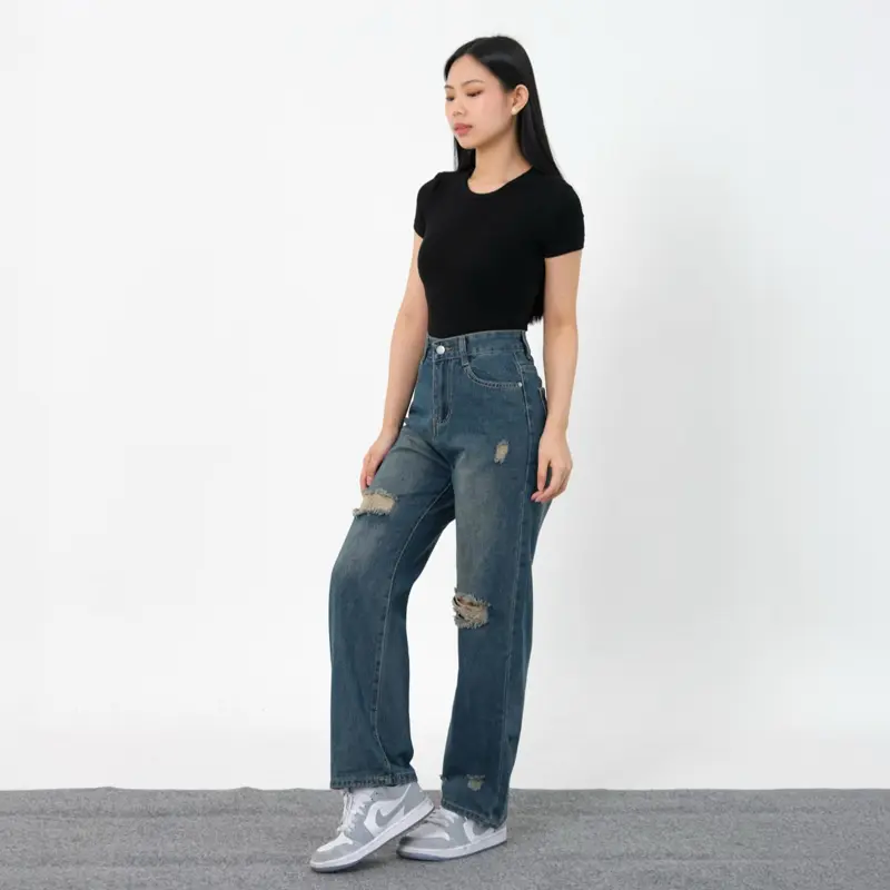 [LUXE.DLABEL] - 220 JEANS  | Celana Panjang Highwaist Wanita Jeans Jeans Wanita Polos Ripped Jeans Highwaist  Skinny Jeans Highwaist Baggy Wideleg Jeans Kulot jeans Boyfriend Jeans Kargo J 4