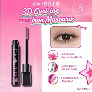 [EXCLUSIVE] Barbie x DAZZLE ME Lock & Pop! 3D Curl-ing Iron Mascara Tahan Lama 24 Jam hasil bulu mata Terangkat Bervolume Maskara