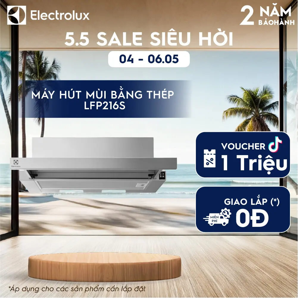 Máy hút mùi Electrolux tích hợp bằng thép dạng kéo 60cm LFP216S, Bộ lọc mùi sạch sẽ