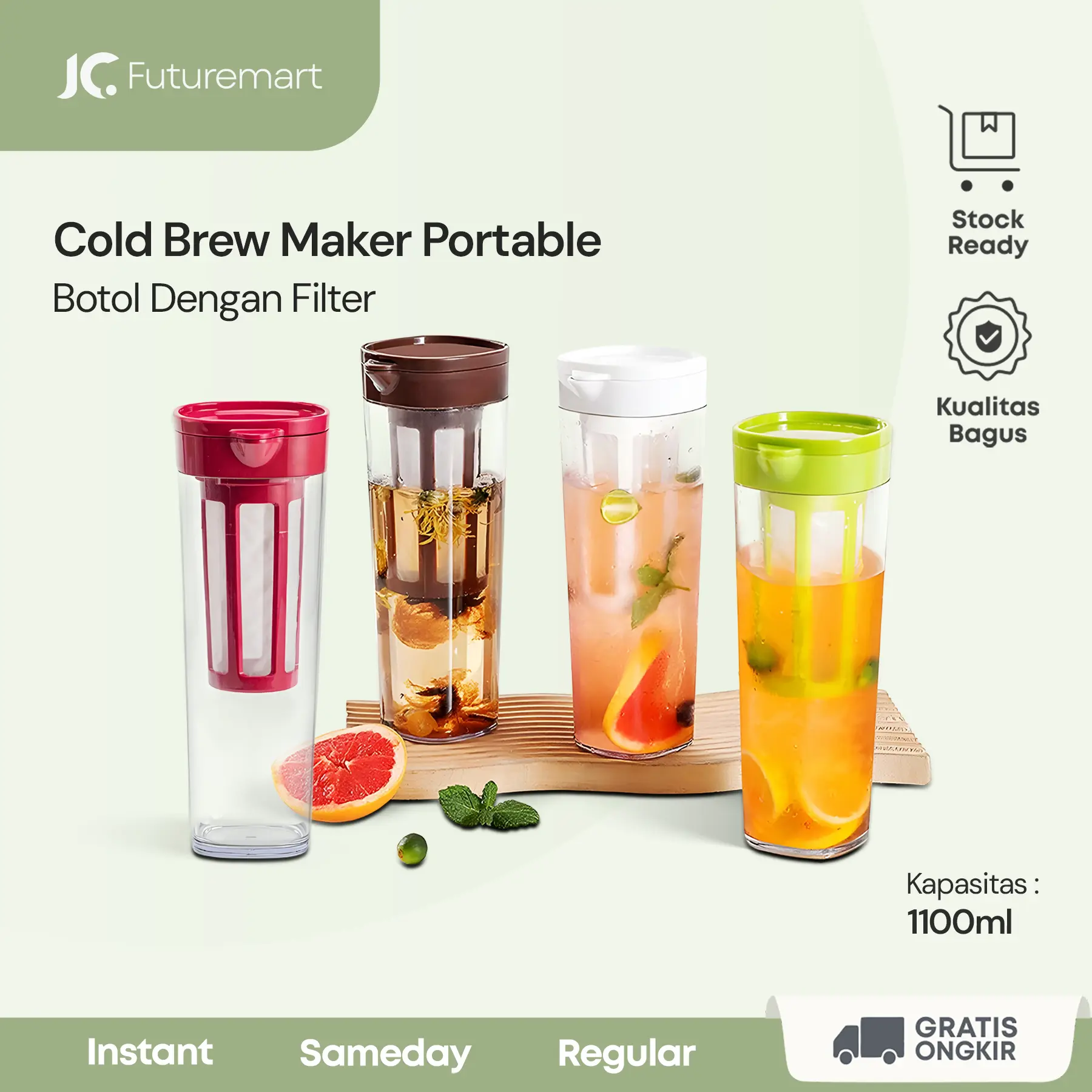 Cold brew Coffee Tea maker Infuser 1100ml - alat kopi teh FTK250