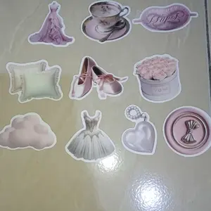 Stiker Balet Merah Muda DIY 50pcs Stiker Tahan Air Ins Lucu Cocok untuk Sepeda Motor/Helm/Laptop/Buku/Buku Harian/Koper/Casing Ponsel/Botol Minuman