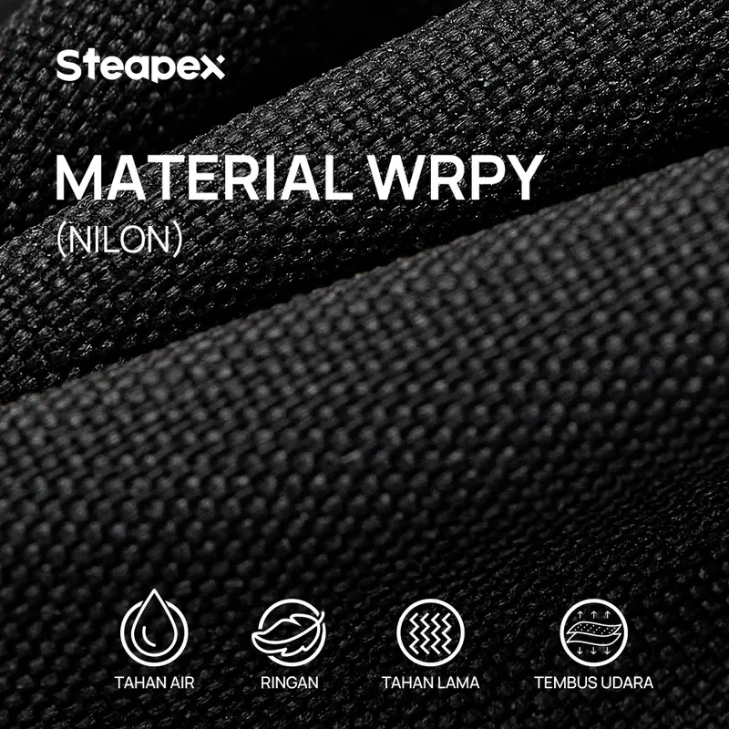 Steapex tas selempang besar tahan air tas gym tas olahraga fashion untuk pria dan wanita Tas kanvas hitam shoulder pack Canvas Slingbag 7
