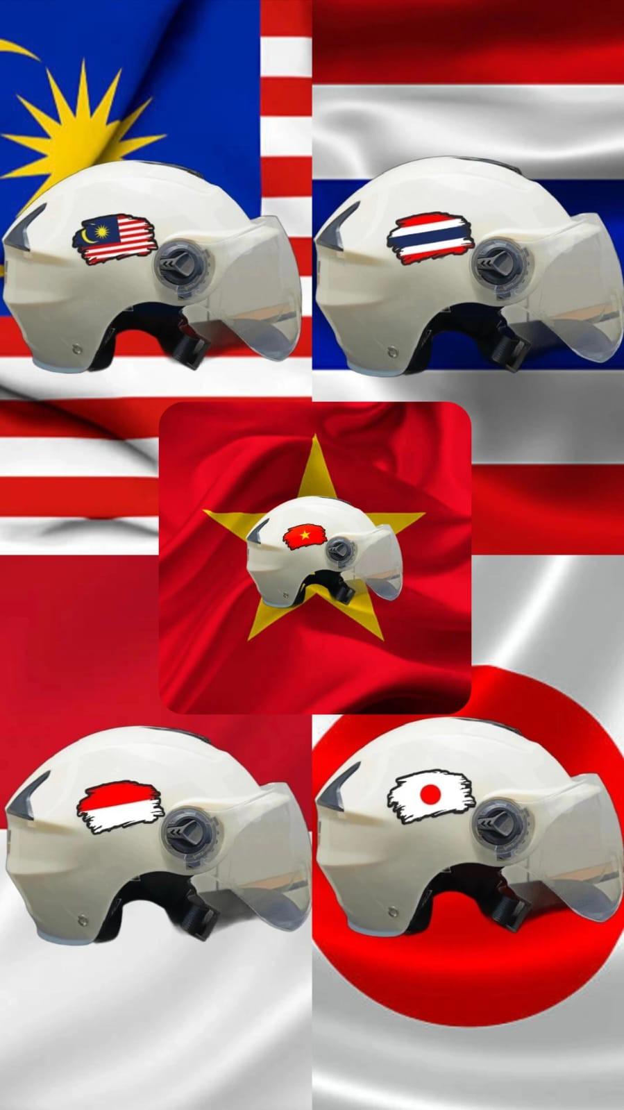 Helm Copy Index Vietnam, Thailand, Malaysia, Indonesia, Japan Style untuk Berkendara Motor & Sepeda - Motorcycle | Bike