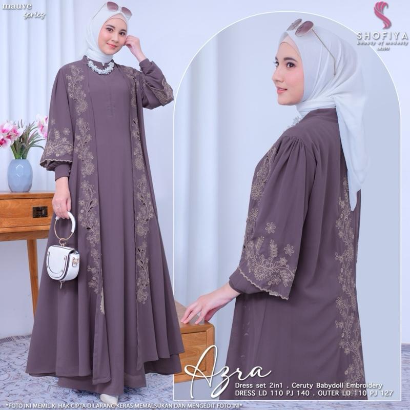 Azra dress set 2 in 1 original by Shofiya LD 110 bahan premium best seller 0