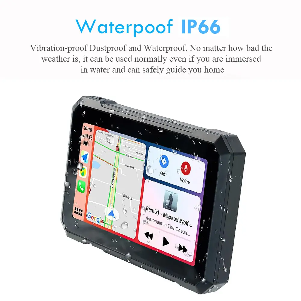 NEW 7-inch IP66 Waterproof Wireless Multimedia Carplay Motorcycle Display pioneer  android