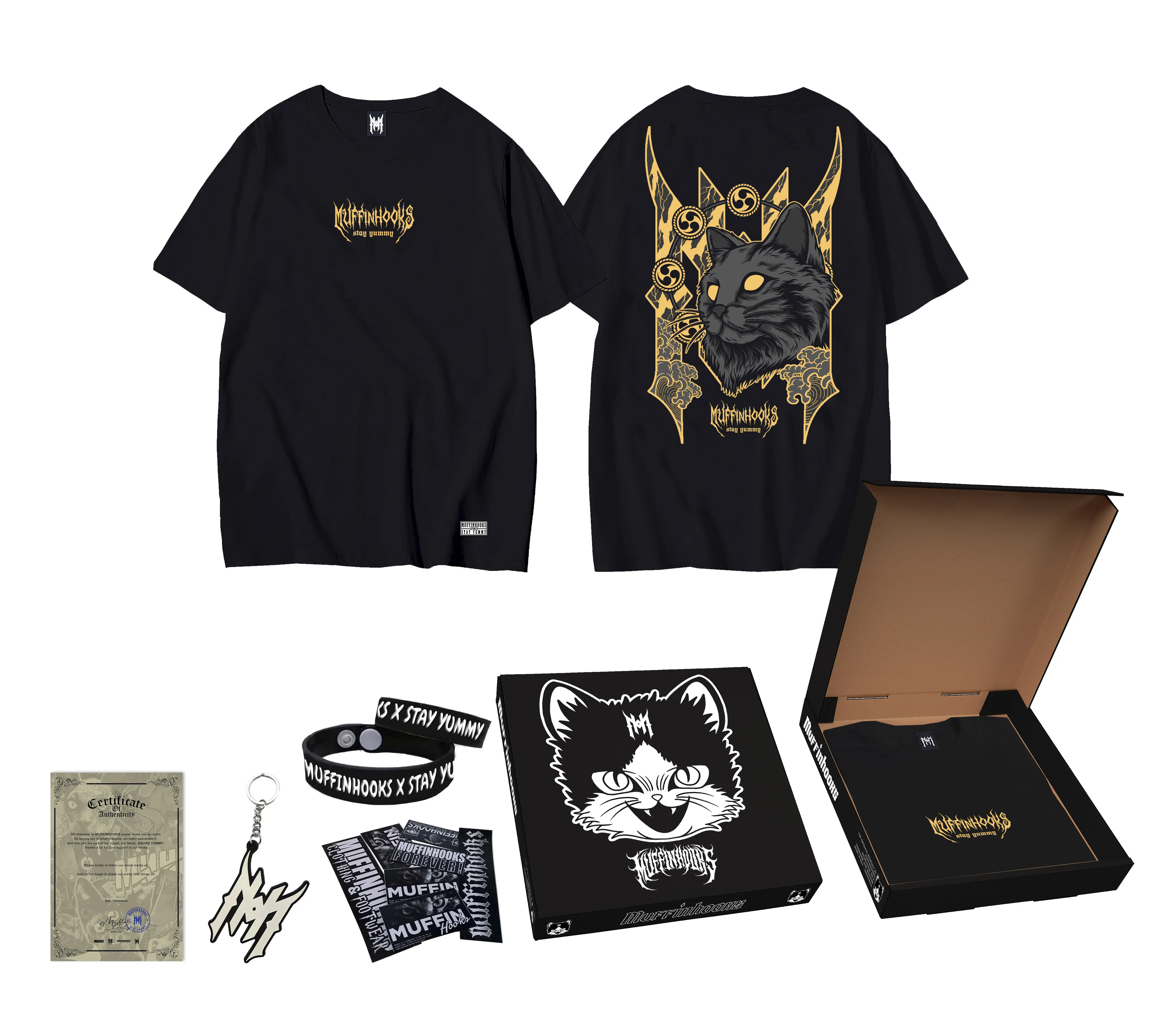 Muffinhooks Raijin Cat Logo - Oversize Tees