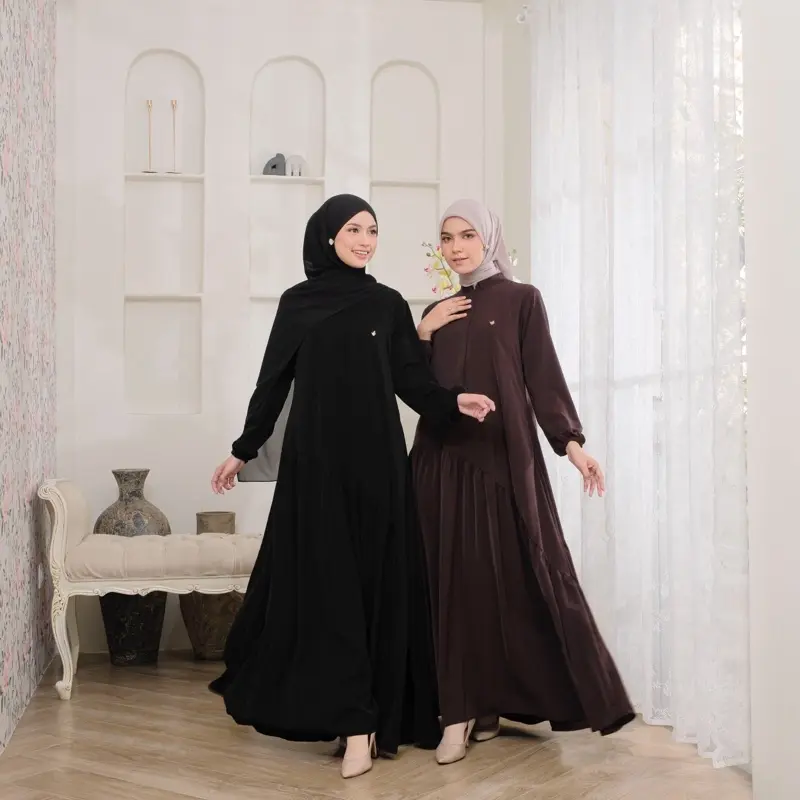 By Dolla - Sabiya Gamis - Gamis Hari Raya - Gamis Harian - Gamis Polos - Nyaman Lembut Dingin Wanita Dress Muslim Mewah 0
