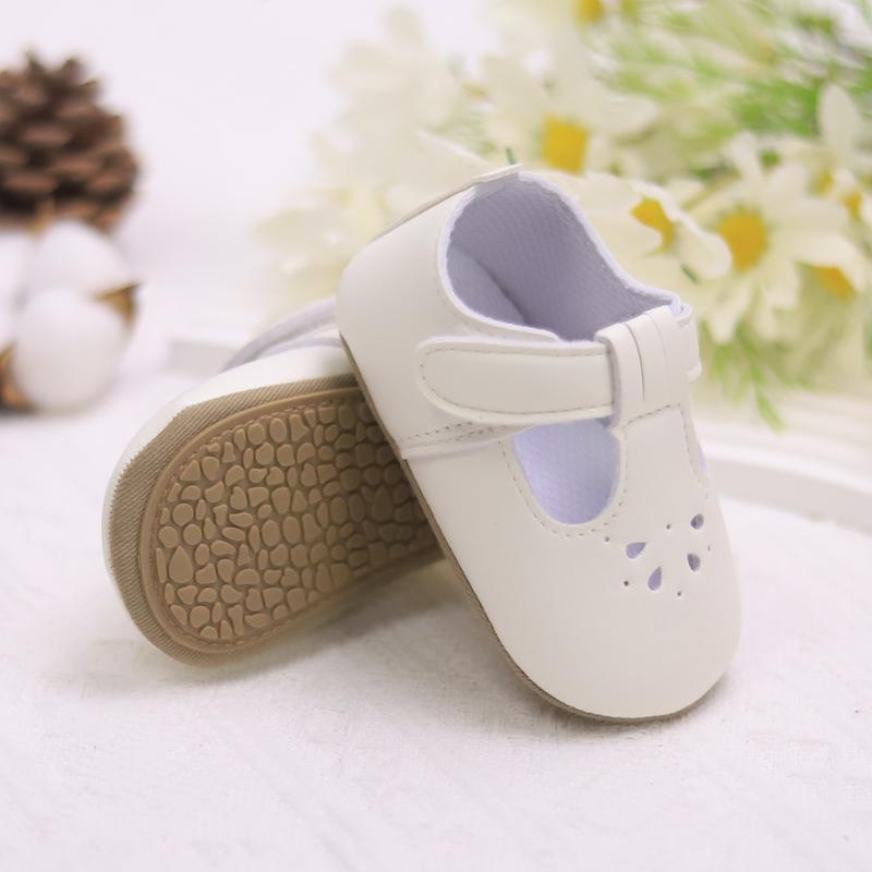 Infant Baby Girls Cute Hollow Out Mary Janes Flats, Lightweight Soft Sole Anti-skid First Walker Shoes With Hook And Loop Fastener For Newborn Infants 9