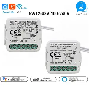 Tuya Smart Dry Contact Switch Module DC5V/12-48V AC110-240V DIY Breaker Relay Compatible with Alexa Google Home