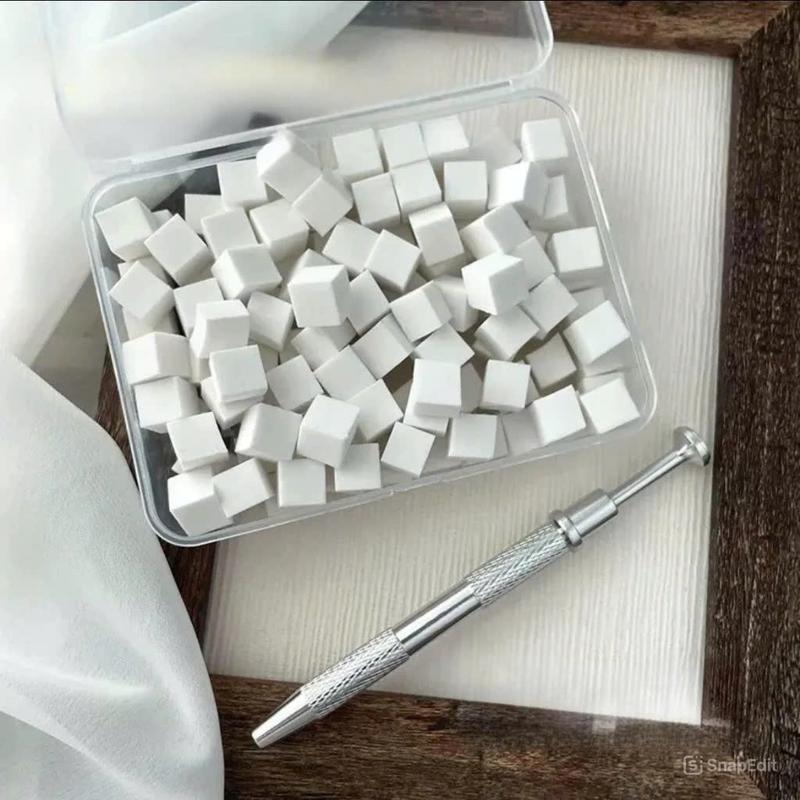  Combo Hộp Bút Bông - Set Kẹp Gắp & 100 Bông Mút Ombre Siêu Mướt 