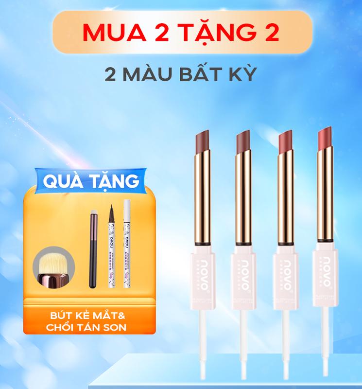  Hin Cosmetics Shop NOVO Son Thỏi Mịn Lì Lên Màu Chuẩn Kèm Đầu Gel Khóa Màu Son Bền Màu Cả Ngày Chứa Vitamin E Dưỡng Ẩm Môi 
