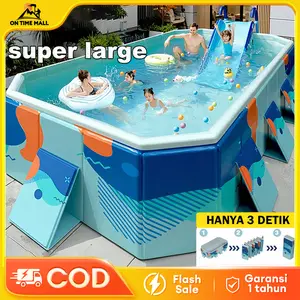 【MY-HI】【Garansi 10 tahun】Kolam Lipat Jumbo Kolam Renang Anak Keluarga Jumbo Berkualitas Kolam Lipat Kotak Tanpa Pompa Untuk 1-10 Orang Swimming Pool