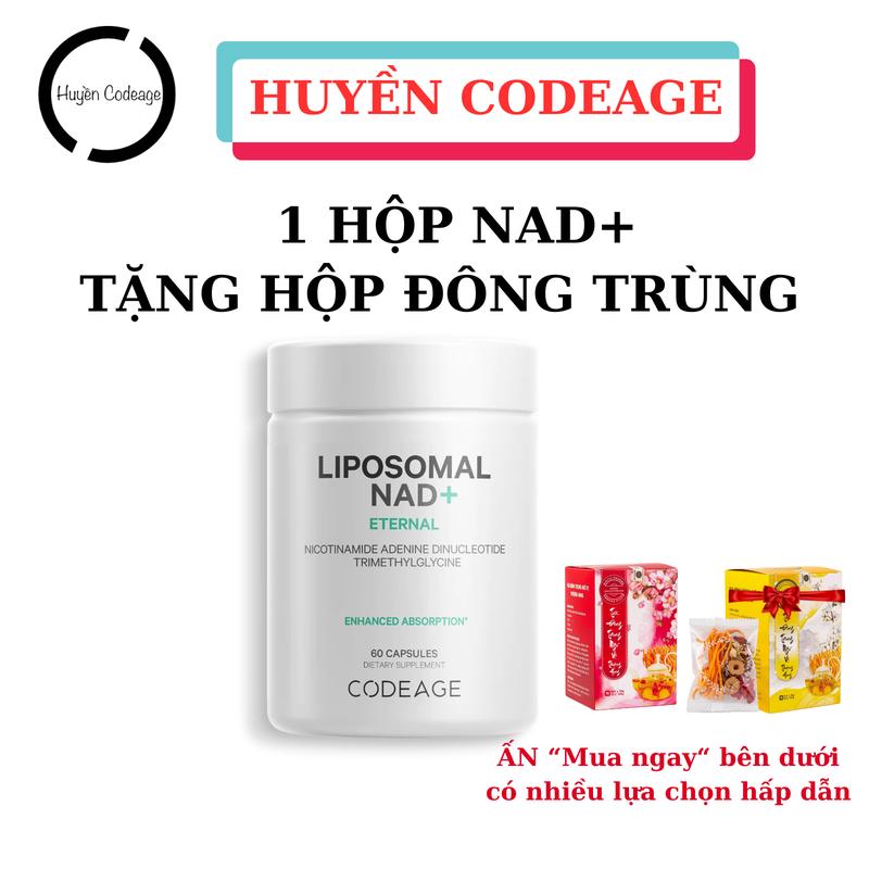    NAD+ Giá Tốt  Viên uống Liposomal NAD+ Codeage thực phẩm bổ sung 60 viên hộp non-GMO - HUYỀN CODEAGE 