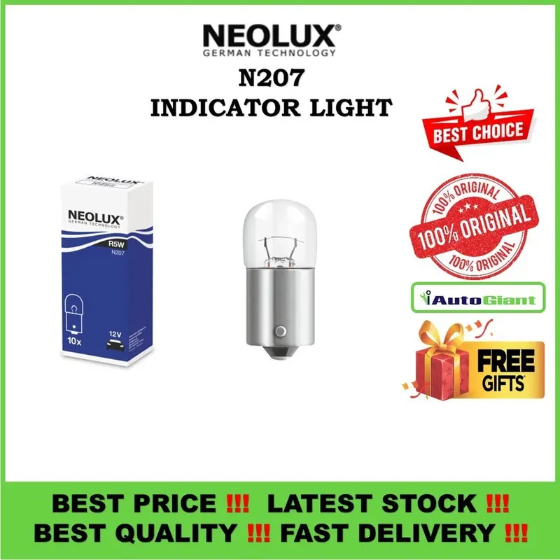 LAMPU NEOLUX N207- R5W 12V BA15S PARKING BRAKE - TikTok Shop Malaysia