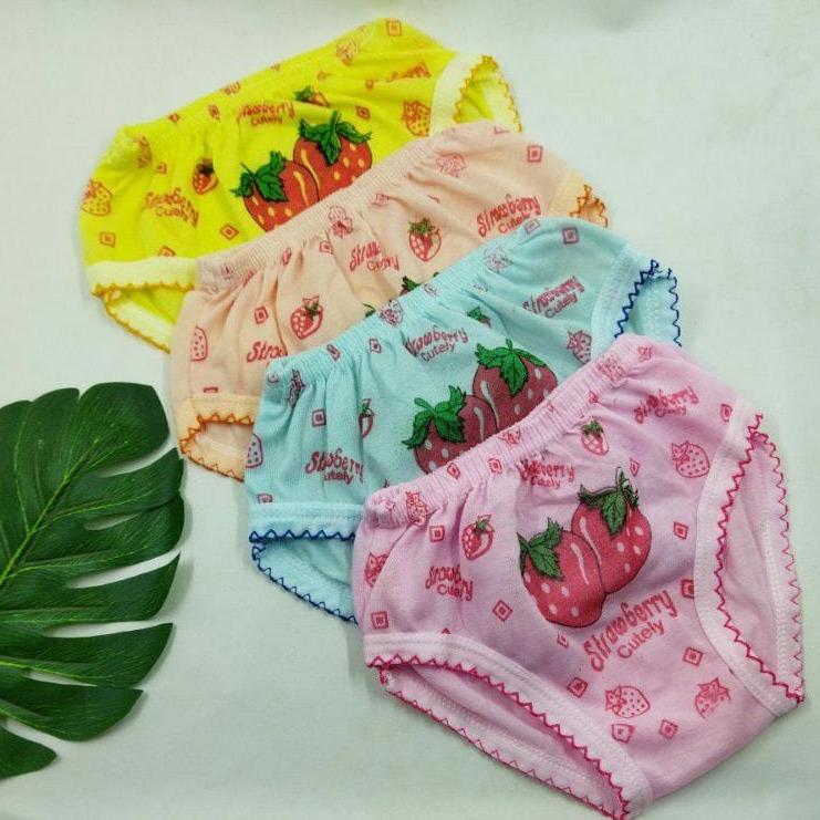12 PCS Celana Dalam Anak Motif Strawberry untuk Usia 2-7 Tahun 8