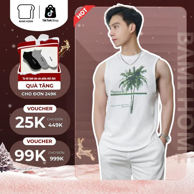 Áo tanktop nam FROS TOP BAMIHOME áo ba lỗ gym chất vải cotton co giãn mềm mại thấm hút tốt ATT09