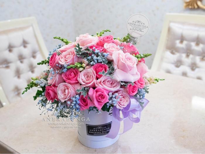 Jual Flower Box Bunga Asli Kotak Fresh birthday anniversary valentine ...