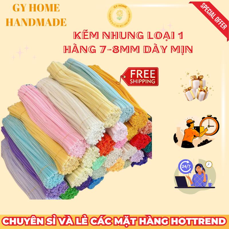 Kẽm Nhung Loại 1 Màu Pastel Macaron Chuẩn Dày Mịn Làm Hoa Kẽm Nhung Đồ Handmade GYHOME