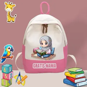 Tas ngaji anak ransel sekola anak sd tk paud tas costem gratis nama ransel islami tas karakter anak keren Fashion