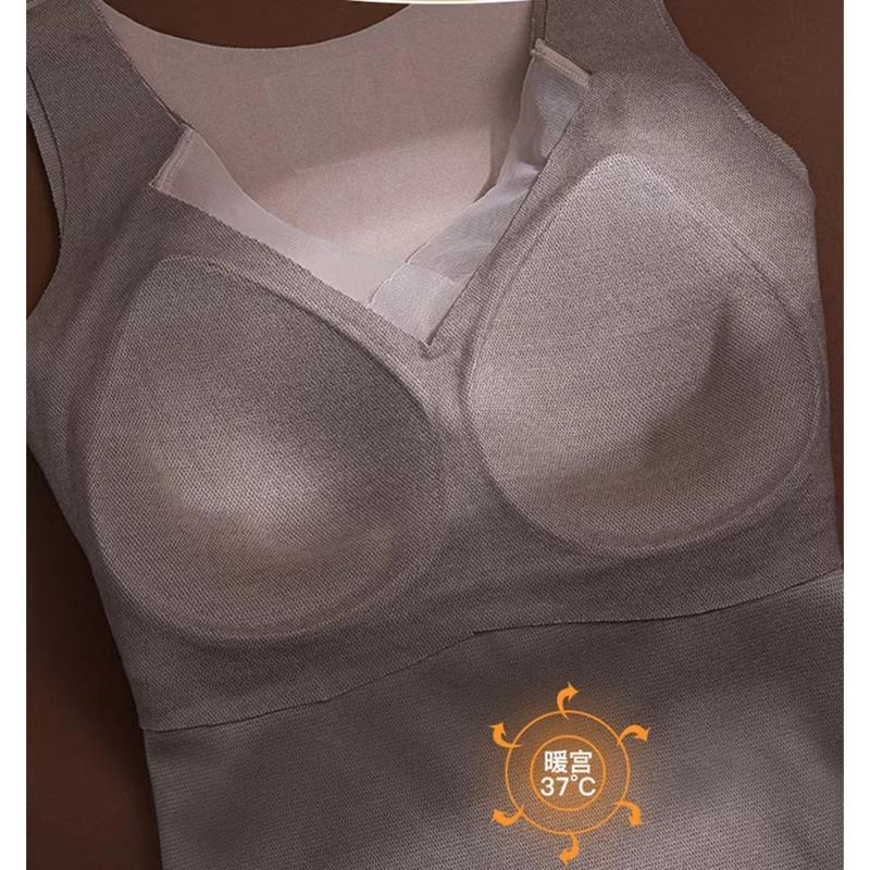 Product Introduction of German fleece thermal underwear for women, bra-free, fixed cup bottoming, double-sided brushed thermal vest Womenswear Lady Comfort Basic Minimalist 9