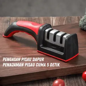 Alat pengasah pisau Asahan Pisau Dapur & Gunting 4 Step Knife Sharpener Alat Penajam Pisau Manual Praktis Pengasah 4 Slot Serbaguna