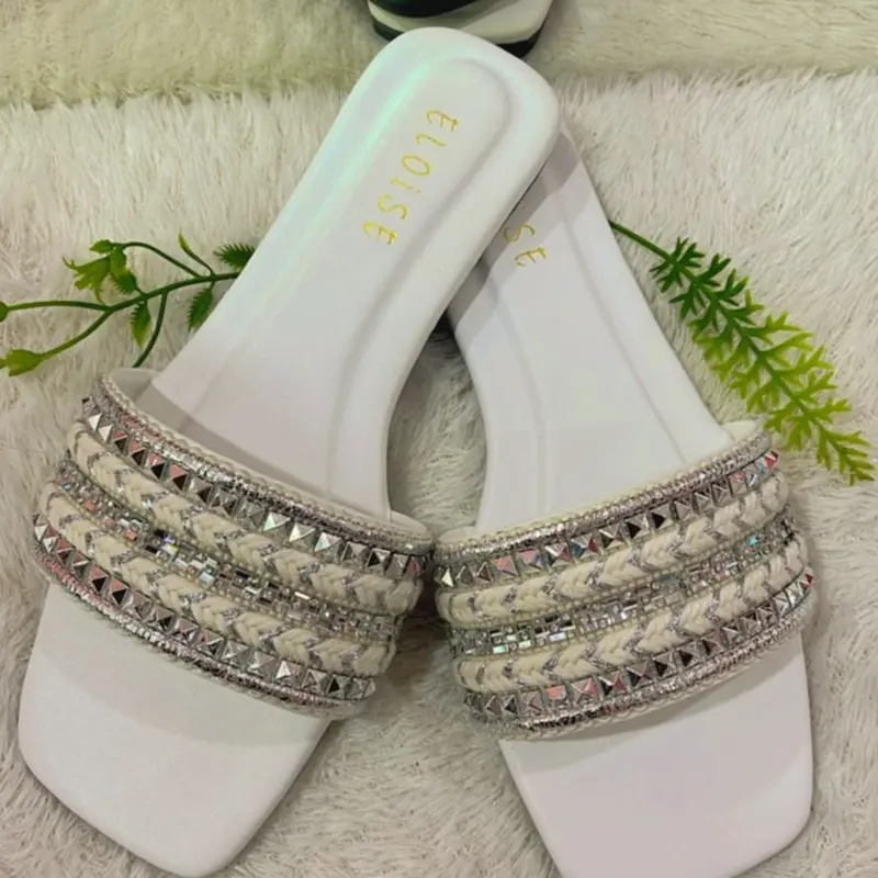 Eloisee NARA Sendal Flat Wanita/ Sendal Teplek / Sendal Slop Wanita / Sendal Wanita Kekinian / Sendal Viral Sandal Hitam Cewek 4