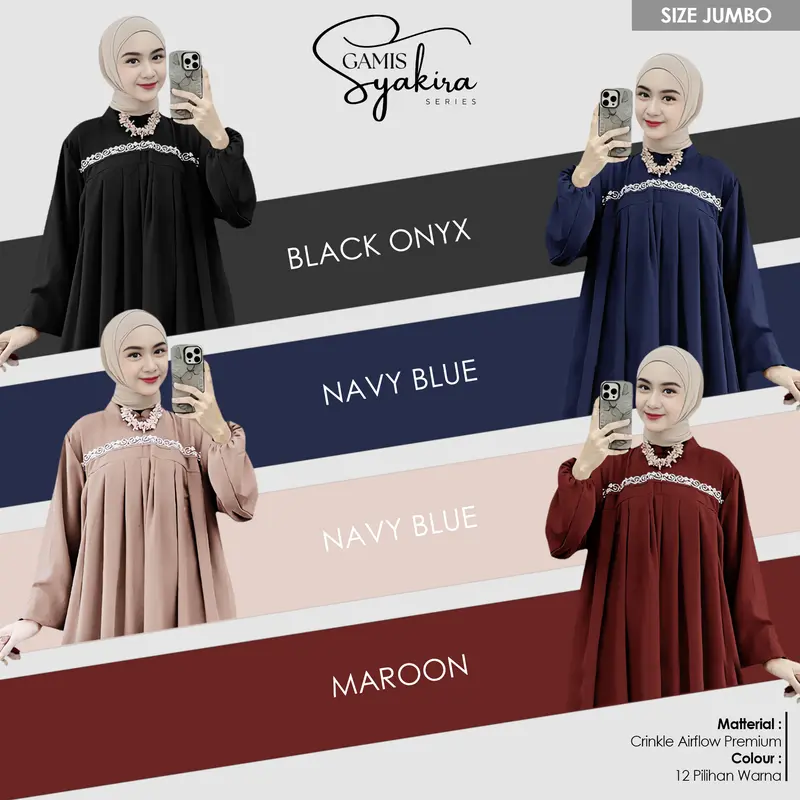 Gamis Umroh Dan Haji Bahan Jatuh Adem Dingin Nyaman Gamis Arab Aksen Payet Swarovsky • simpel Crinkle Airflow Dress Muslim Syari Panjang 8