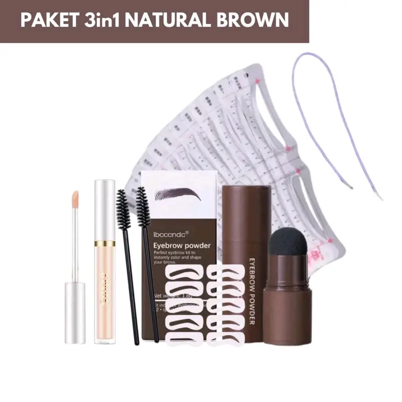 3in1 paket (eyebrow powder, 2spulli+concealer+cetakan alis 12 model, tali) 0