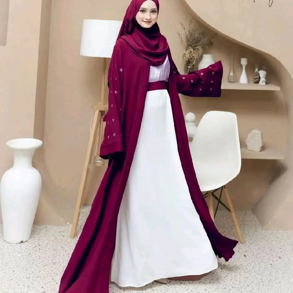 Gamis Jameela Abaya Bordir Hitam Mewah Crinkle Airflow - Dress, Wanita, Syari, Pesta, Dewasa, Remaja, Muslim semi-karet sophistication ceruty simpel Maxi suncreep zaenab pink swaroxy vina dres marun baju lebaran