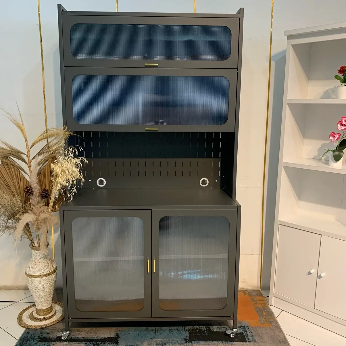 LEMARI DAPUR,LEMARI PIRING BESI HITAM Minimalis Anti Rayap,Anti Air  Plat besi