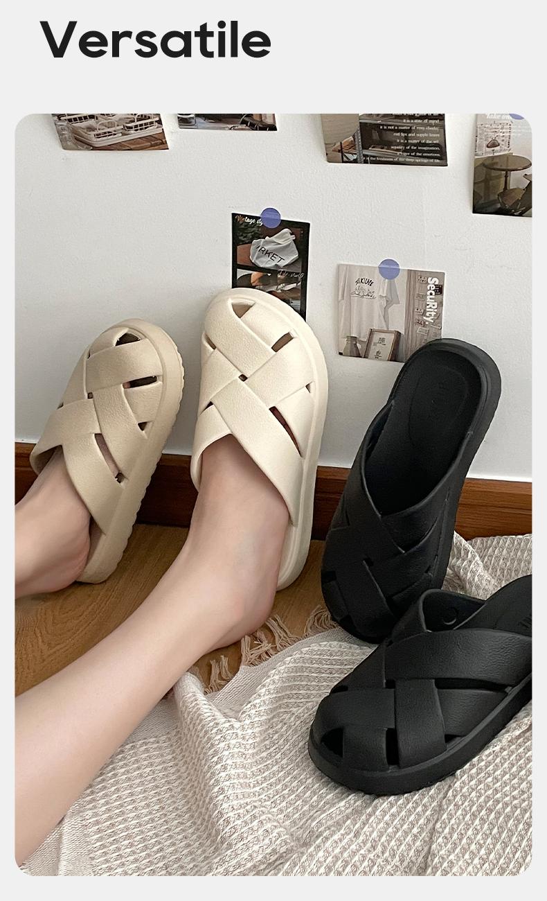 UTUNE Sandal Anyaman EVA Nyaman Ringan Anti Slip untuk Pria Wanita Cocok Dipakai di Rumah Pantai Jalan-jalan Trend 2025 Shoes Sendal