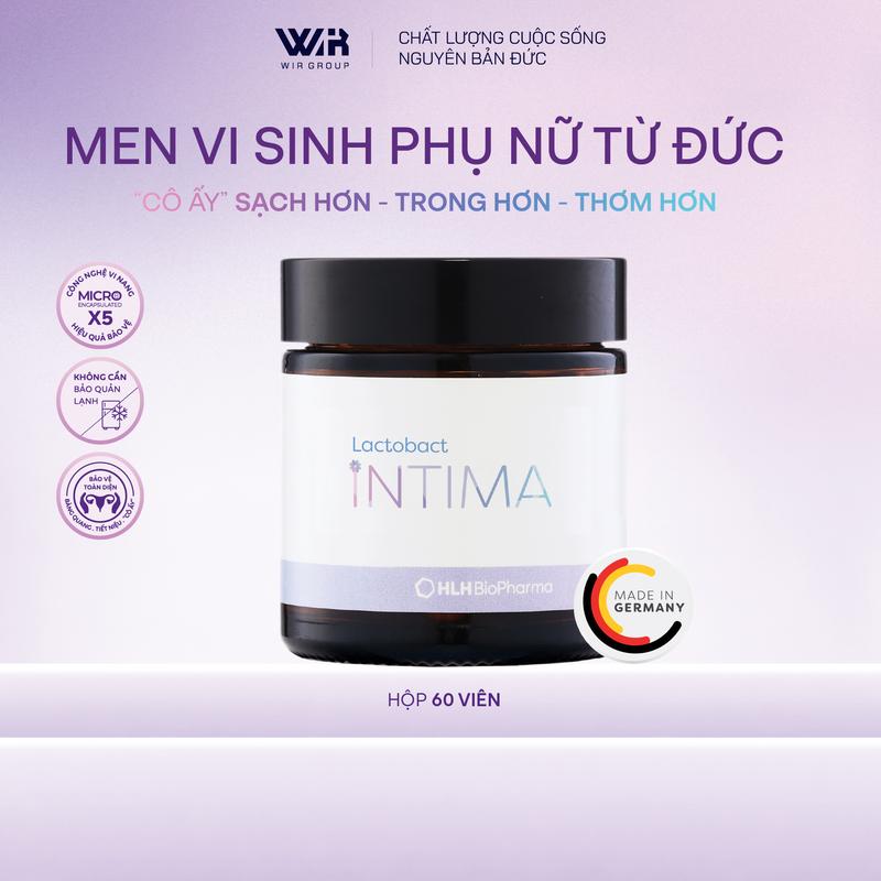 Men vi sinh Lactobact Intima bổ sung lợi khuẩn, Cranberry, D-Mannose từ Đức hộp 60 viên