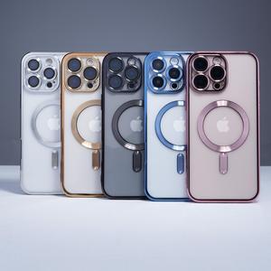 iPhone 11/12/13/14/15/16 Plus/Pro/Pro Max用クリア電着磁気ケース – 耐衝撃保護カバー