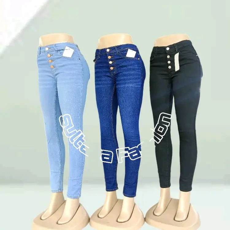 WOMEN'S SKINNY JEANS 4 BUTTON ️BERGETAH TER BAIK PAKAI COMFORTABLE READY STOCK Cotton